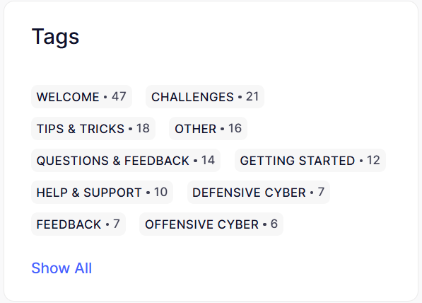 Tags panel